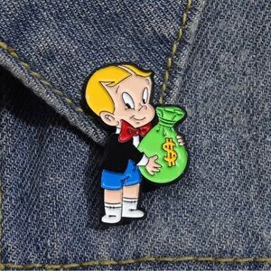 Cartoon Richie Rich Money Bag Brooch pin